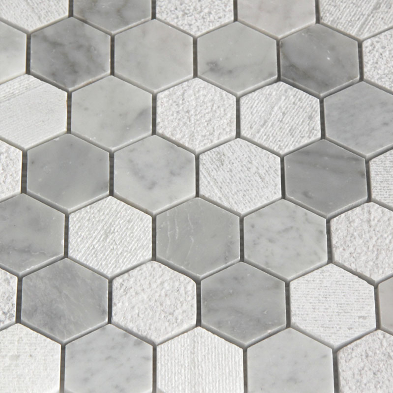 MST-4 Hexagon Mosaic Carrara White