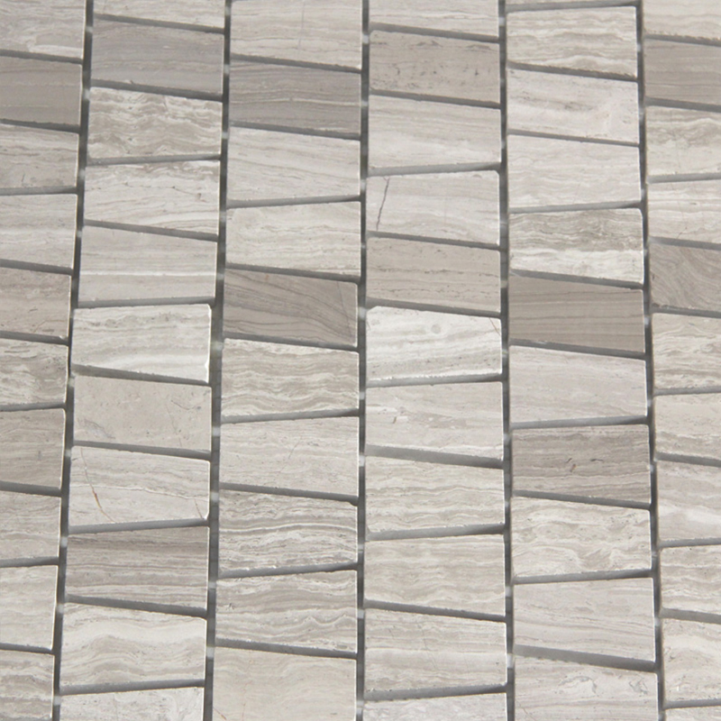 MST-3 Irregular Mosaic White Wood Grain