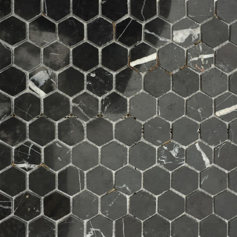 MST-14 Hexagon Mosaic Nero Marquina Black