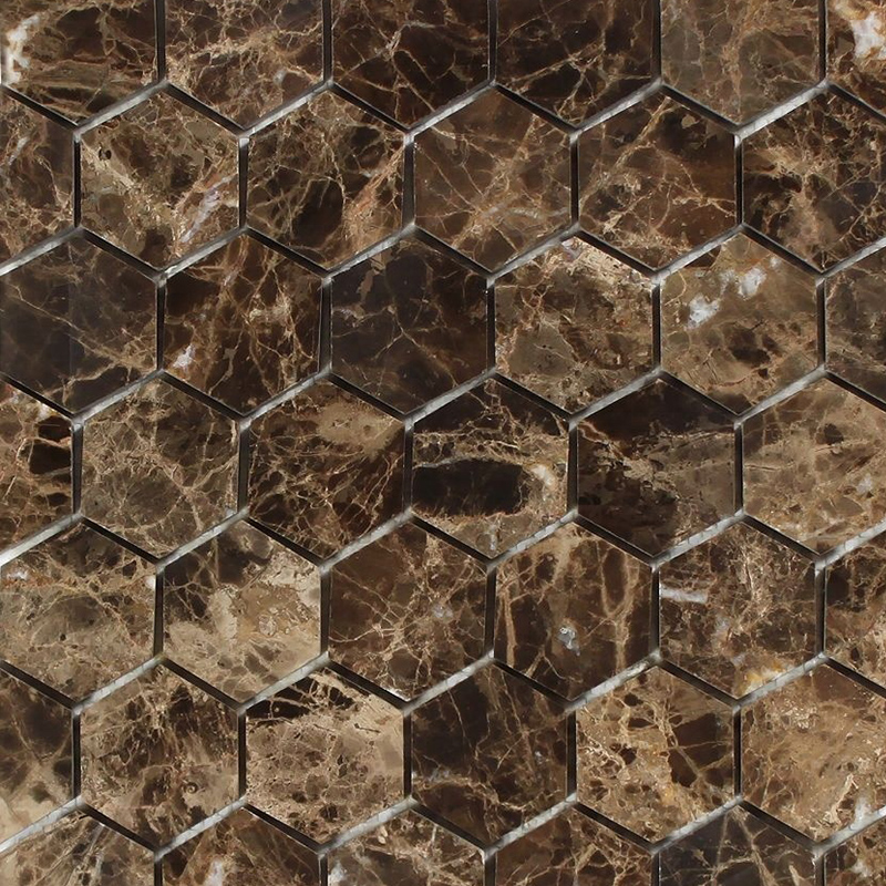 MST-16 Hexagon Mosaic Emperador Dark