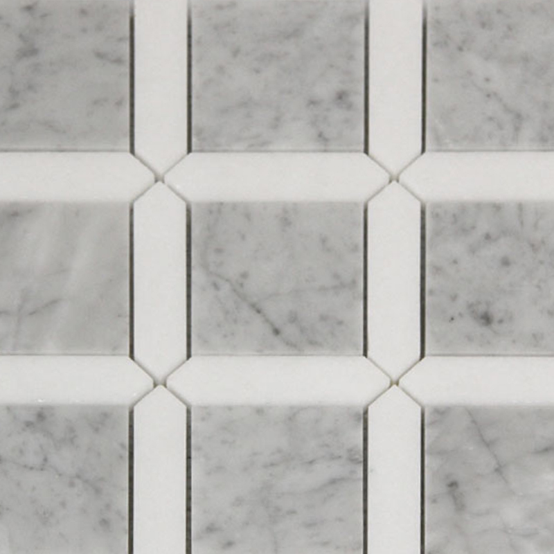 MST-11 Mosaic Patterns Carrara Mixed Thossos White